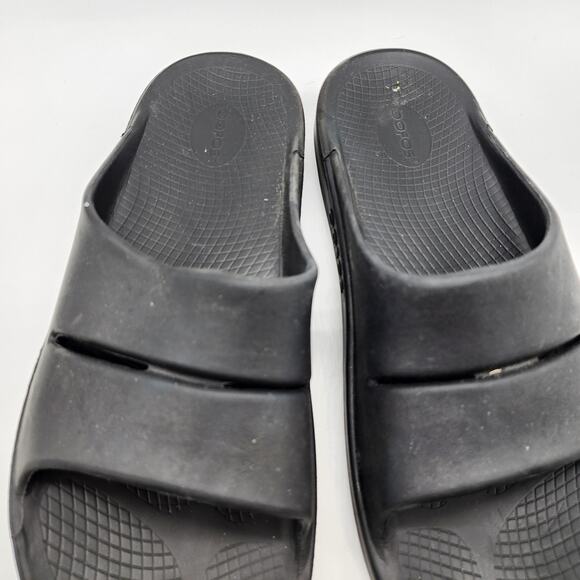 Oofos Ooahh Black Recovery Slide Sandals Men\'s 14-16 Slip On Open Toe Comfort‎